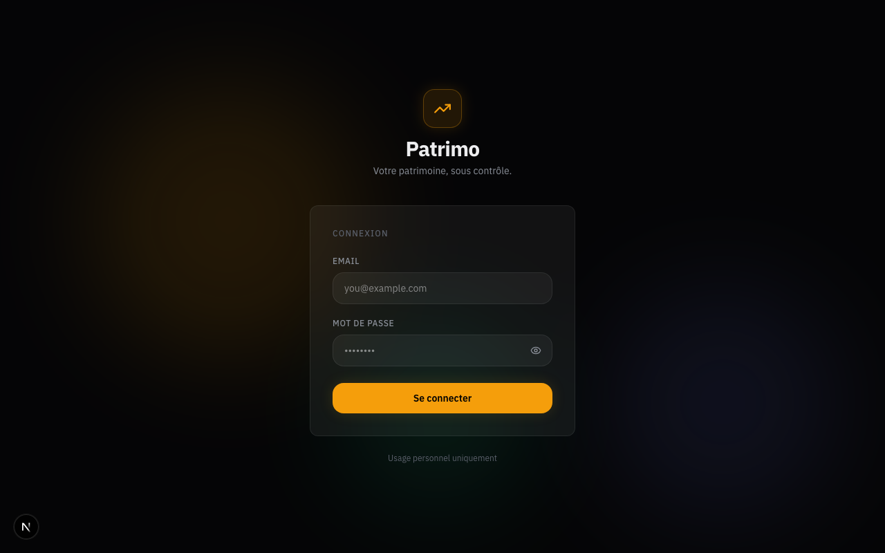 Page de connexion Patrimo